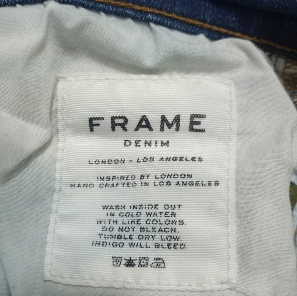 FRAME Le Skinny de Jeanne Jeans Size 28 York Wash Tulip Hem - Picture 4 of 16